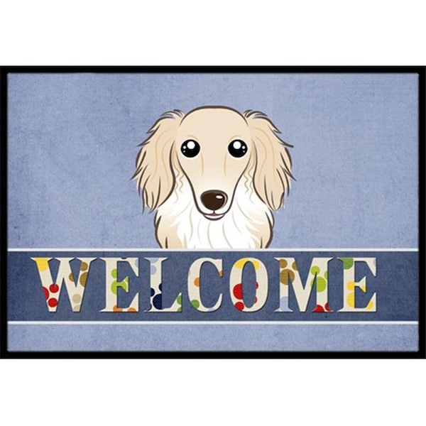 Carolines Treasures BB1398JMAT Longhair Creme Dachshund Welcome Indoor & Outdoor Mat, 24 x 36 in. BB1398JMAT - main